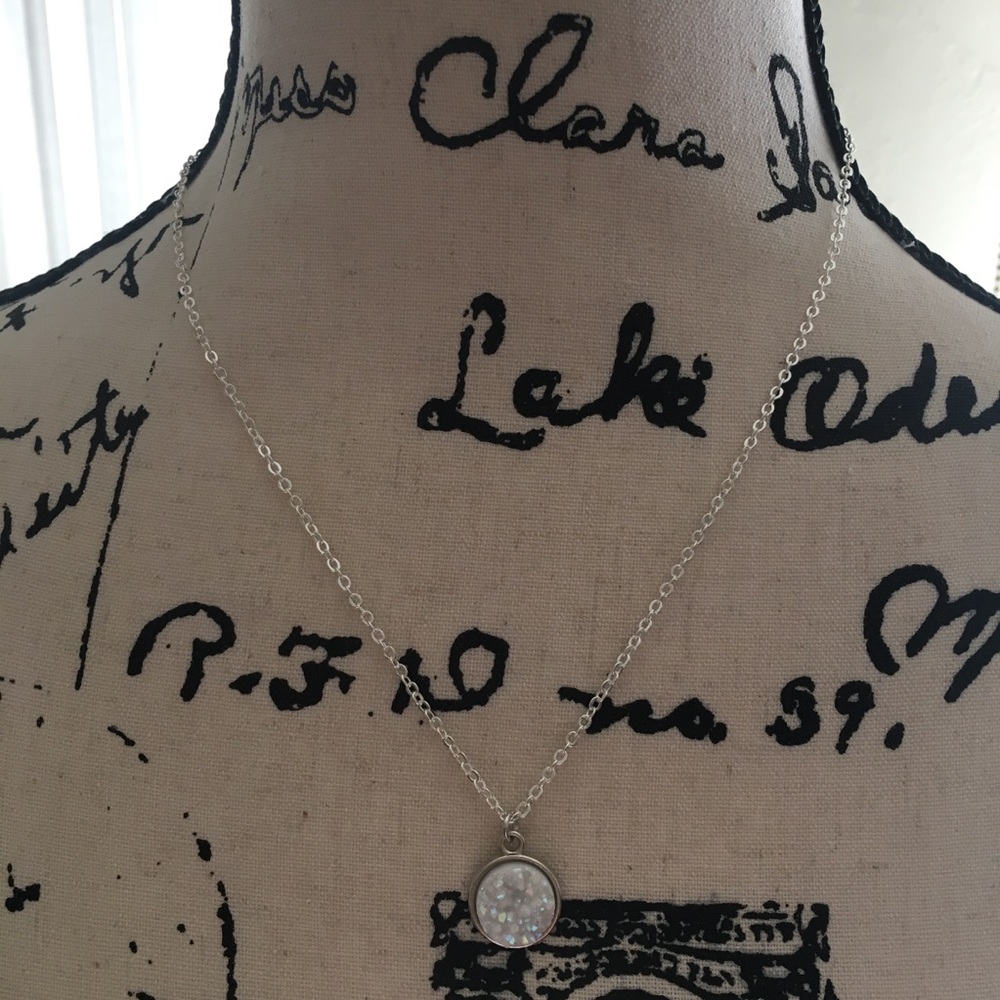 SOLD OUT - Silver Druzy Necklaces - Picture 4 of 6